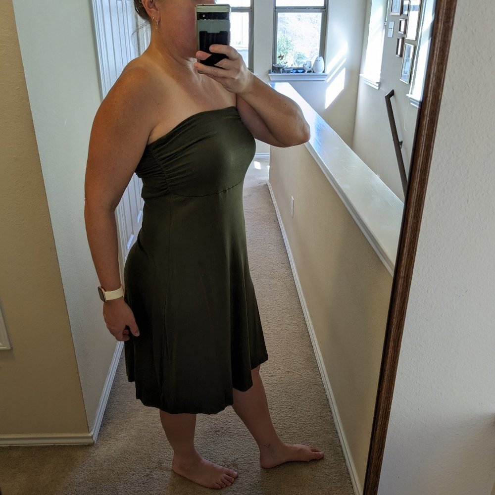Bobeau Green Convertible Strapless Dress or Long Skirt - Picture 2 of 6